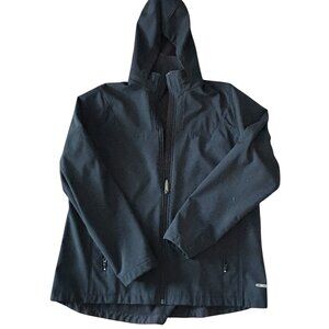 One Tooth Rain Coat In Black Hooded  Size XL